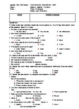Đề kiểm tra học kỳ II môn Tiếng Anh Lớp 6 - Mã đề 246 - Năm học 2018-2019 - Trường THCS Nguyễn Văn Trỗi